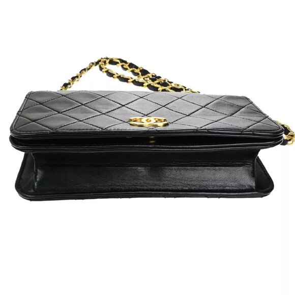 CHANEL CC Mini Matelasse Full Flap Chain Shoulder Bag Leather Black GHW 660RK817 - Picture 7 of 14